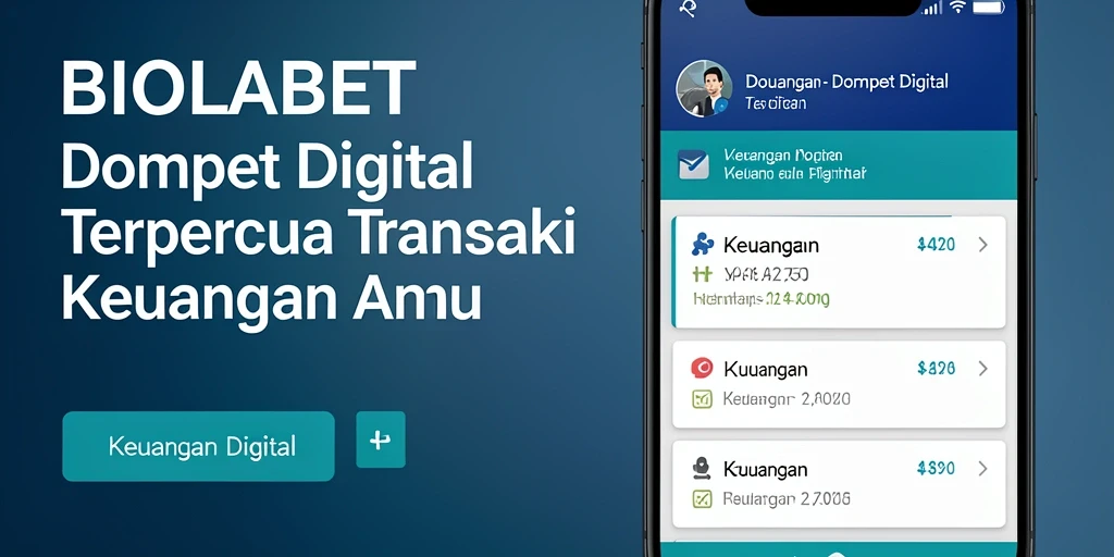 Tampilan antarmuka aplikasi Dompet Digital BIOLABET yang modern dan intuitif.