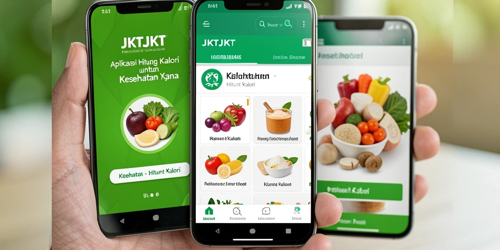 Tampilan antarmuka JKTJKT yang menampilkan fitur Hitung Kalori.