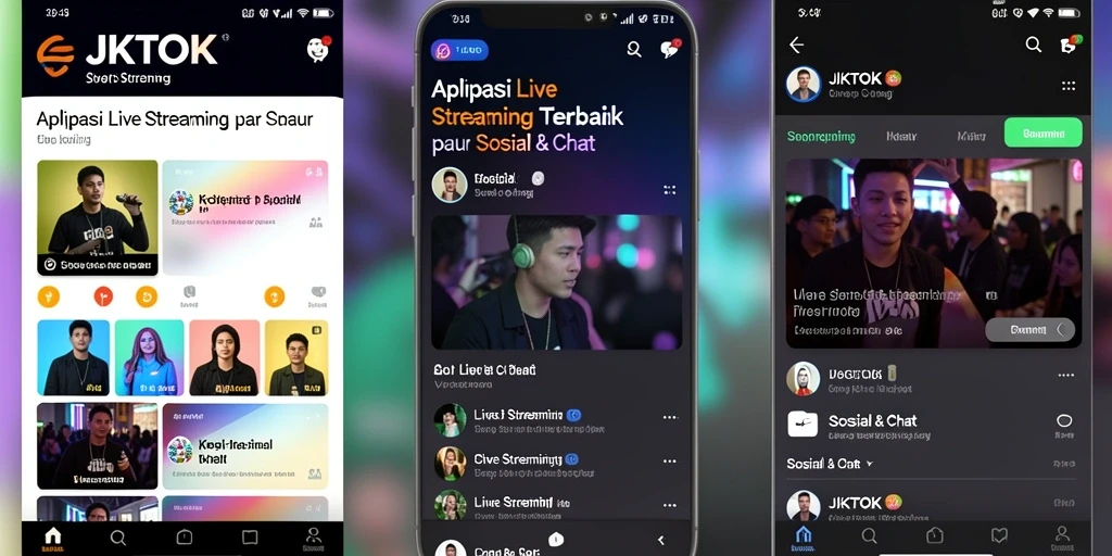 Antarmuka aplikasi JKTOK saat Live Streaming yang menarik dan interaktif.