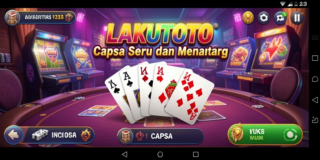 Antarmuka yang menarik dan fungsional dari game Capsa LAKUTOTO.