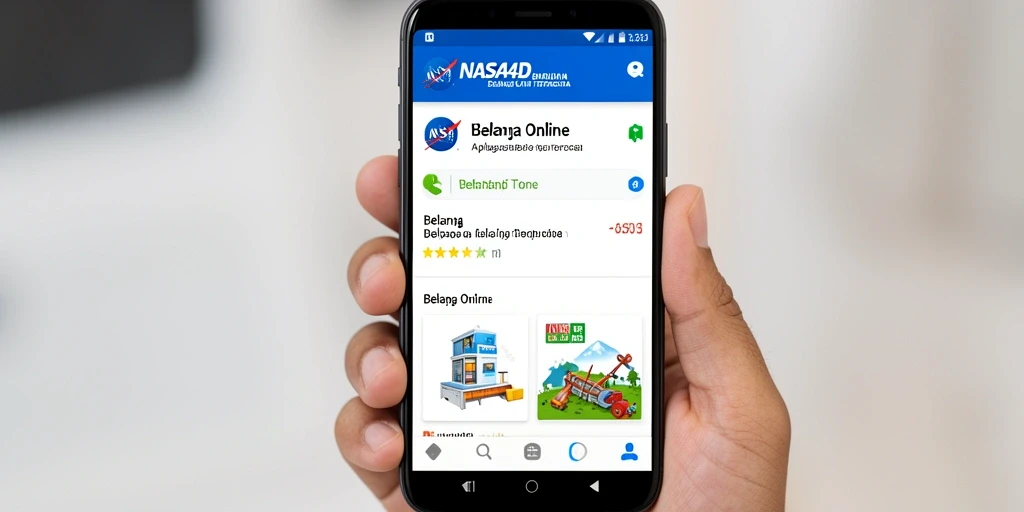Antarmuka aplikasi NASA4D yang menarik dan fungsional untuk belanja online.