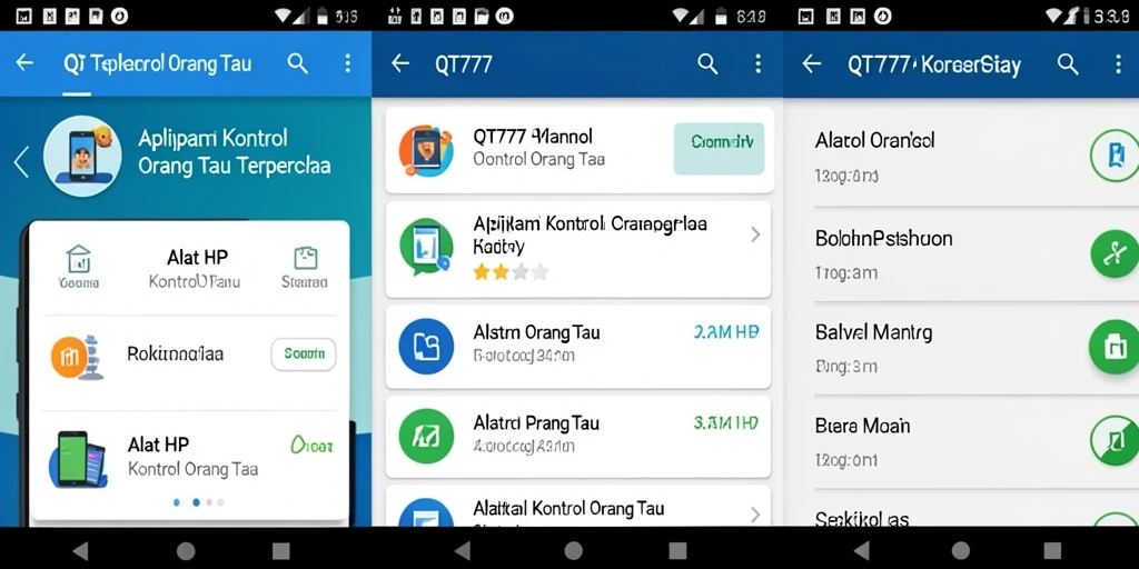 Tampilan antarmuka QT777 untuk kontrol orang tua yang intuitif.