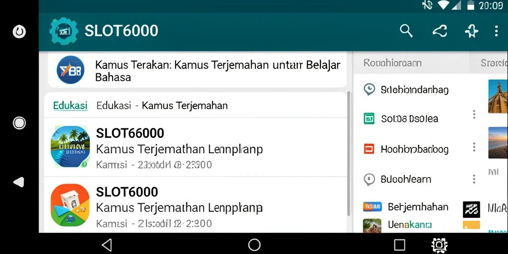 Antarmuka SLOT6000 menampilkan fitur Kamus Terjemahan yang menarik dan mudah digunakan.