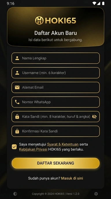 Buat Akun Baru Hoki65 dengan Mudah